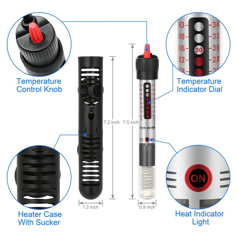 DaToo Aquarium Heater Fish Tank Heater Submersible 25 Watt, 1