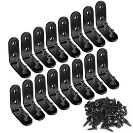 Pack of 16 corner connectors, angle connectors, 90 degree angle brackets, L-shape, right angle metal connector with screw (50 x 50 x 3 mm)