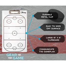 Murray Sporting Goods Hockey Dry Erase Coaches Clipboard | Double-Sided Hockey Rink Clipboard Dry Erase White Board | Hockey Gift for Coach