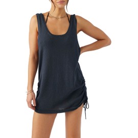 O'NEILL Women's Sonny Side-Tie Short Cover Up Dress, Beach Cover Up Dress, Stylish Swim Cover Up Dress for a Chic Beach Look,Slate-L