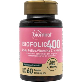 Biomiral Biofolic-400 Women's Prenatal Support with Folic Acid & Iron - 60 Tablets