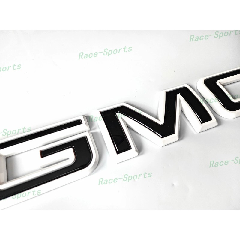 Auto GMC 2PCS Set Front Rear White Black GMC Emblem