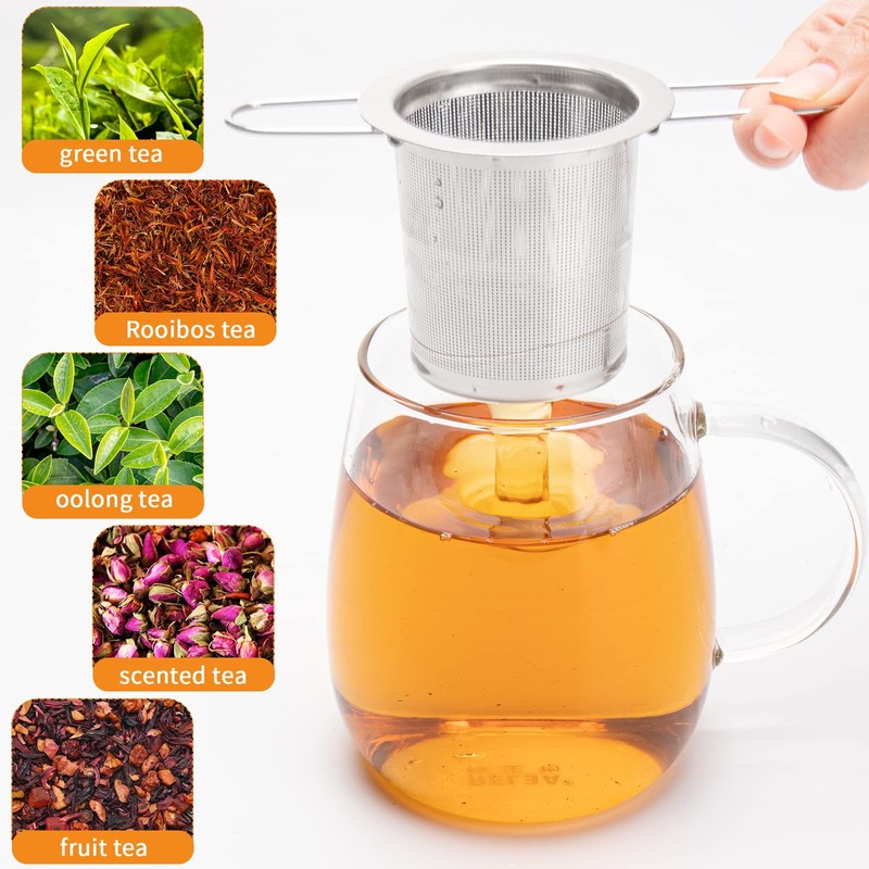 2Pack Tea Strainer, Stainless Steel Tea Infuser Basket Sitting in