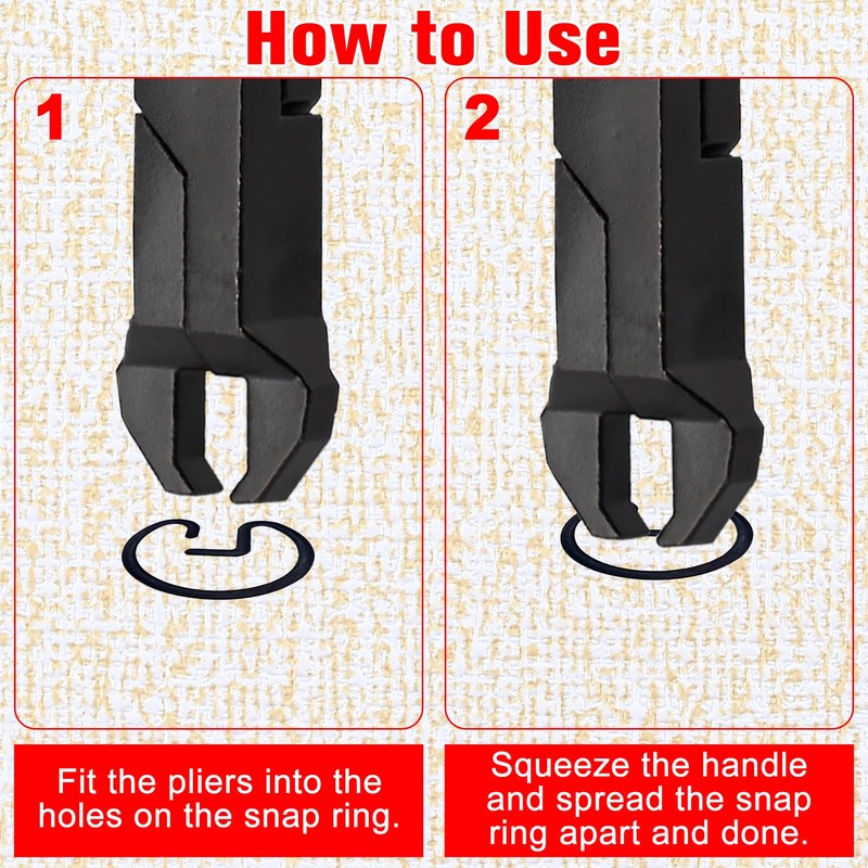 LEONTOOL Straight U-Joint Snap Ring Pliers Push Pin Removal Pliers
