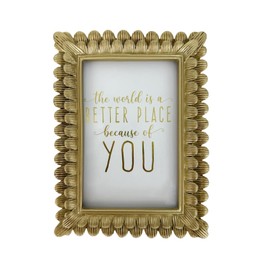 4x6 Vintage Picture Frame Antique Gold Photo Frames 4 x 6 Golden Leaves Decorative for Table & Wall Mount Vertical Horizontal