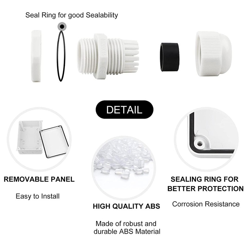 Junction Box IP65 Waterproof, Surface-Mounted Junction Box, IP65 Waterproof Surface-Mounted