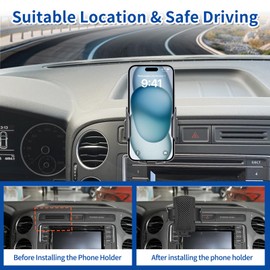 Car Phone Mount Fit for Volkswagen Tiguan 2009-2017 Phone Holder Navigation，for VW Tiguan Cellphone Mobile Cradle Auto Accessories Bracket Anti-Shake，360 Degree Rotation，Compatible for All Cell Phones