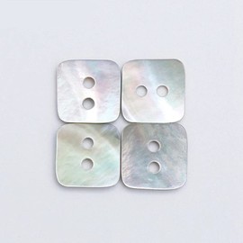 10 PCS 2 Holes Heart Star Flower Square Shaped Mother of Pearl Delicate Natural Shell Buttons for Sewing Craft Scrapbooking (Square, 11.5mm)