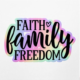 Holographic Decal Stickers of Faith Family Freedom Premium Waterproof Vinyl Decal Stickers for Laptop Phone Accessory Helmet Car Window Mug Tuber Cup Door Wall Decoration ANDVER3f2981bHO