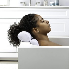 Bath Bliss Ultra Comfort Dual Chamber Bath Pillow, White