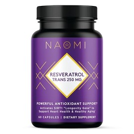 NAOMI Organic Resveratrol 250mg + Quercetin - Supports Cardiovascular Health, Cellular Longevity & Antioxidant Defense - Trans-Resveratrol from Organi