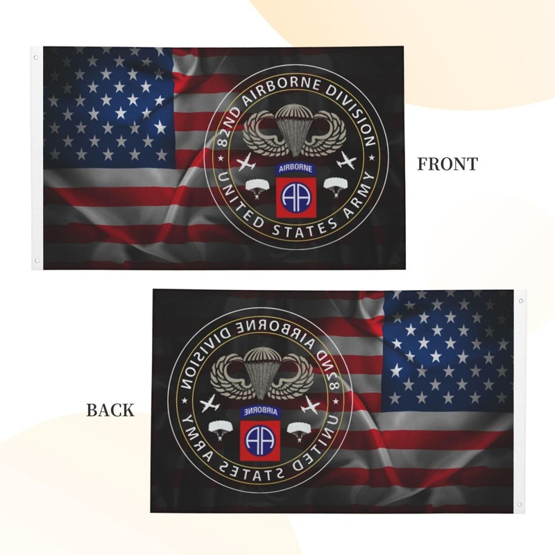 82nd Airborne Division - Parachutist Wings Circle Double Sided Banner