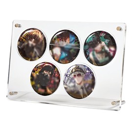 Can Badge Display Stand, Display, 3.0 inches (75 mm), Storage, Transparent, Clear Acrylic Frame, Case, Dustproof Badge Display Stand, Transparent, Display Shelf, Tabletop Stand, Scratch-Resistant