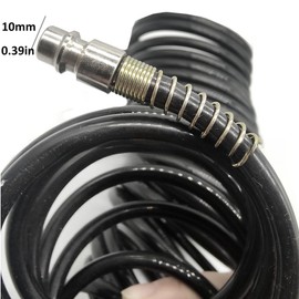 Antesen Air Compressor Hose Polyurethane(PU) Flexible Air Line PVC Hose with 1/4" Europe Quick Coupler and Plug Fittings 9m Length (Style 1)