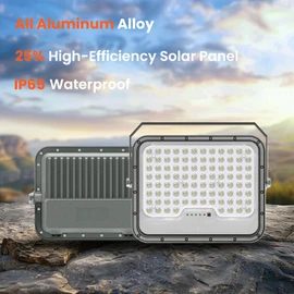 Solar Flood Lights Outdoor, All-Aluminum 300W LED Work Light with Remote Control, IP65 Waterproof Camping Lantern, 6500K Dusk to Dawn Versatile Solar Lights for Yard, Patio, Garage, Pool, Campsite