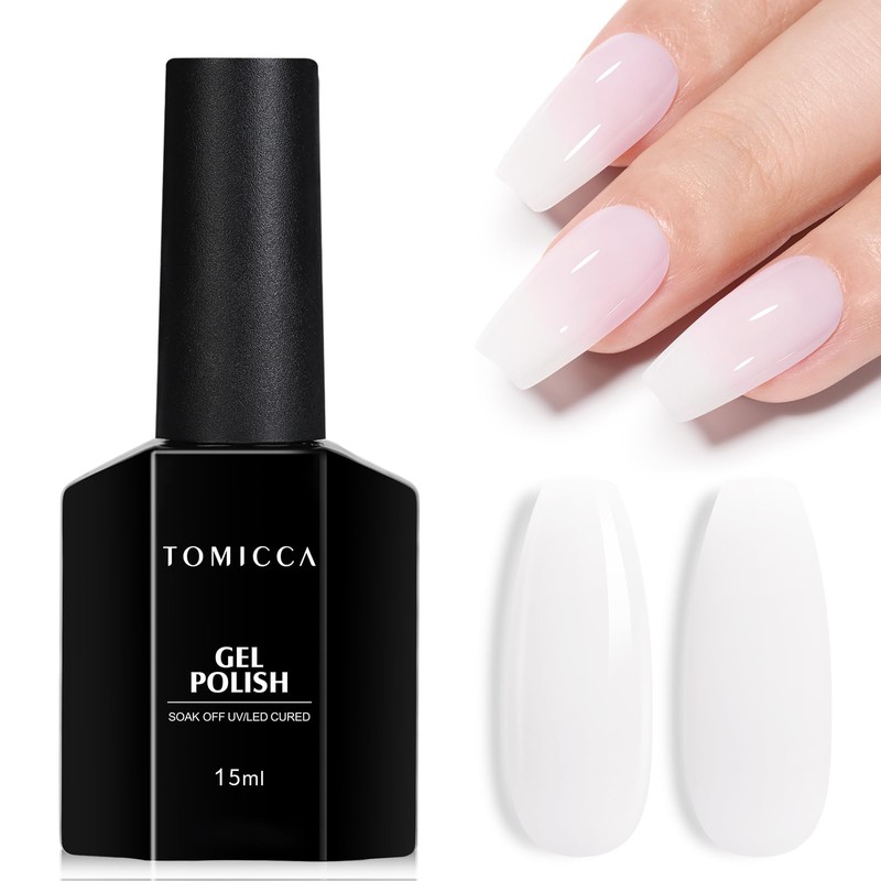 TOMICCA Esmalte De Uñas En Gel Blanco Lechoso, Color Nude