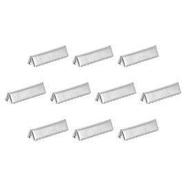 QUARKZMAN Pack of 32 Pinch Crimp Ends, 25 mm Cord End Clasps, Band Crimp Ends, Leather Crimp End Clasp, Rope Clip for Tag Belt, Cotton Weaving, DIY Making, Silver