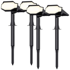 Luminea Outdoor Solar Wall Lamp: Set of 4 High-Power Solar LED Garden Spotlights, 650 lm, IP65, Warm White (Patio Lighting, Solar House Lighting, Outdoor Solar Waterproof )