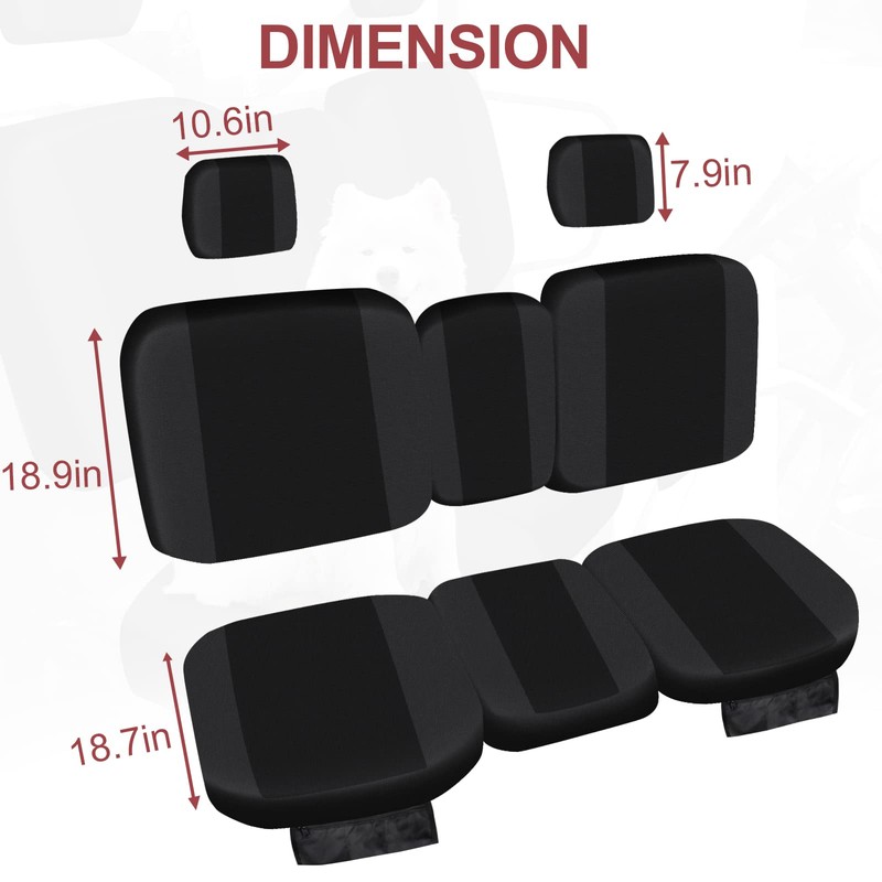 StarknightMT UTV Defender Seat Cover, Waterproof Dustproof Seat Covers Black
