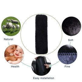 Australian Genuine Sheepskin Wool Auto Seat Belt Pad Seatbelt Shoulder Cover for a More Comfortable Driving, Compatible with All Cars