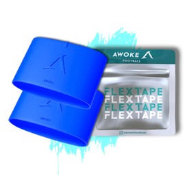 AWOKE® Flex Tape Shin Pad Holder - Football Support for Children & Adults - Grip Tape Secure Hold - Shin Pad Holder for Football - Shin Pad Holder Children - Blue