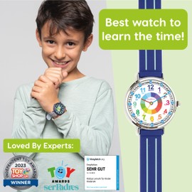 Kiddus Educational Watch for Boys. Children Watch to Learn Time. Analogue First Watch for Kids from 5 Years Old. Time Teacher Exercices Included
