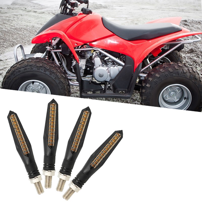 4pcs LED Flowing Water Turn Signal Light Indicator Blinker Flasher