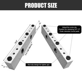 JMSMSH (1 SET=2 Pieces) 10"x2"x1" Machined Aluminum Soft Jaws Kurt 6" Vises