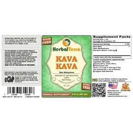 Herbal Terra LLC Herbal Terra LLC Kava Kava (Piper Methysticum) Glycerite, Dried Root Alcohol-Free Liquid Extract 2 oz