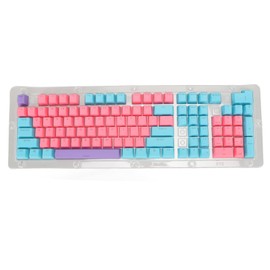 PBT Keyboard Keycaps 2 Color Injection Molding Light Transmission OEM Height DIY Combination Keycaps for Mechanical Keyboard Pink Blue Purple