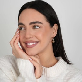 Voaino 18K Gold Plated Caged Pearl Dangle Drop Earrings for Women Lightweight Leverback Dangling Teardrop Earrings Minimalist Jewelry