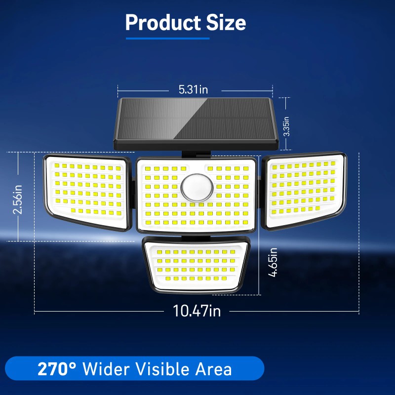 Solar Wall Light Outdoor Motion Sensor LED Security Light IP65