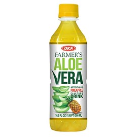OKF Farmer's Aloe Vera Drink, Pineapple, 16.9 Fluid Ounce (Pack of 12)