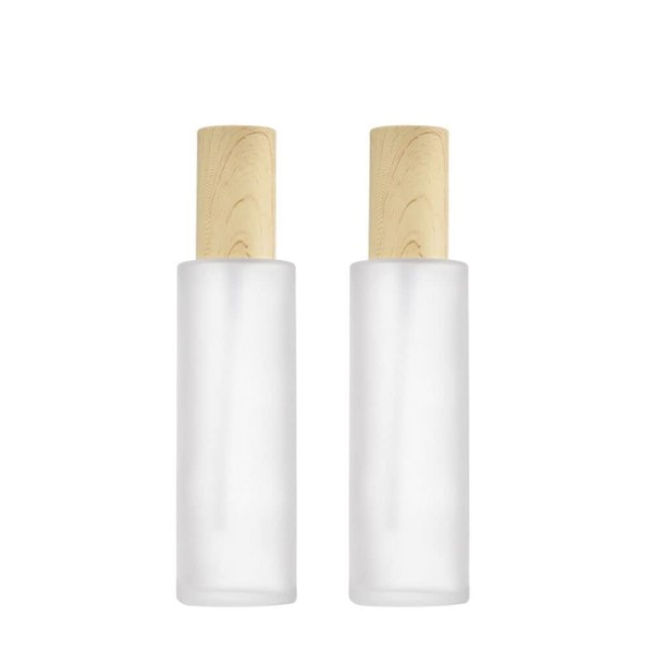 2PCS 60ml/2oz Empty Clear Frosted Glass Cosmetic Lotion Bottle with