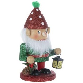 Red And White Glitter Polka Dot Gnome Nutcracker Christmas Mantel Decoration 8 Inch H