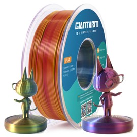 GIANTARM Tri-Colors Silk Pla Filament, 3D Printer Filament 1.75mm +/-0.02mm, 1Kg (2.2lbs) Spool, Vacuum Packaging (Red+Yellow+Blue)
