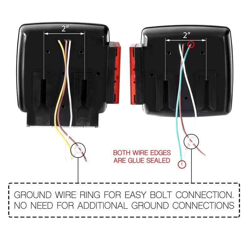 MAXXHAUL 50343 12V LED Submersible Left and Right Trailer Lights