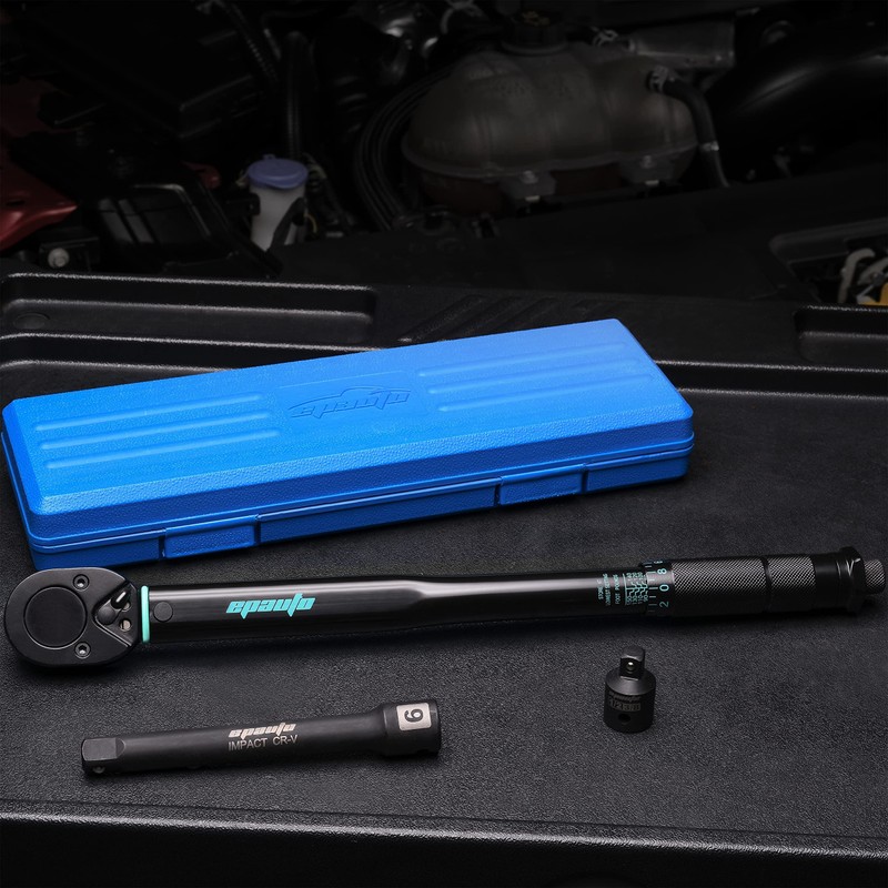 EPAuto 1/2-inch Drive Click Torque Wrench, 10-150 ft/lb, 13.6-203.5 N/m,