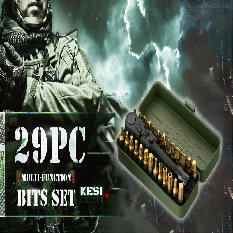 KESI Tool Torx Bit Set 29-Piece, 2 In-1 Bits Ratchet,