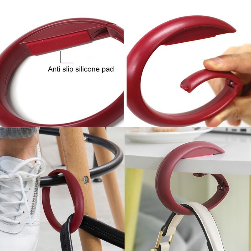 WeddHuis Table Handbag Holder Hook Foldable Non-Slip Bag Hook Holder