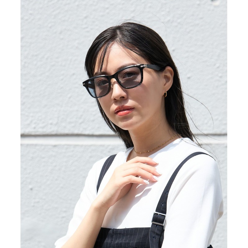 [ゾフ] ウェリントン型 サングラス｜ レザー調 ラバーテンプル ズレ落ちにくい ユニセックス 男女兼用 ズレ落ち防止 紫外線対策