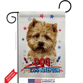 Breeze Decor Patriotic Cairn Terrier Garden Flag Pack Dog Puppy Spoiled Paw Canine Fur Pet Nature Farm Animal Creature Support Our Troops House Banner Small Yard Gift Double-Sided, Made in USA