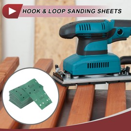 HEROFFIX 50 Pcs Car Wood Sanding Discs Smoothing Hook & Loop Sanding Sheets 3.15"x5.24" 14 Hole 600 Grit Green Aluminum Oxide
