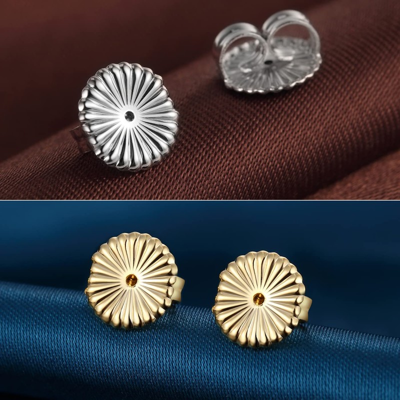 Earring Backs 18K White Gold Plated Sterling Silver Hypoallergenic Earring