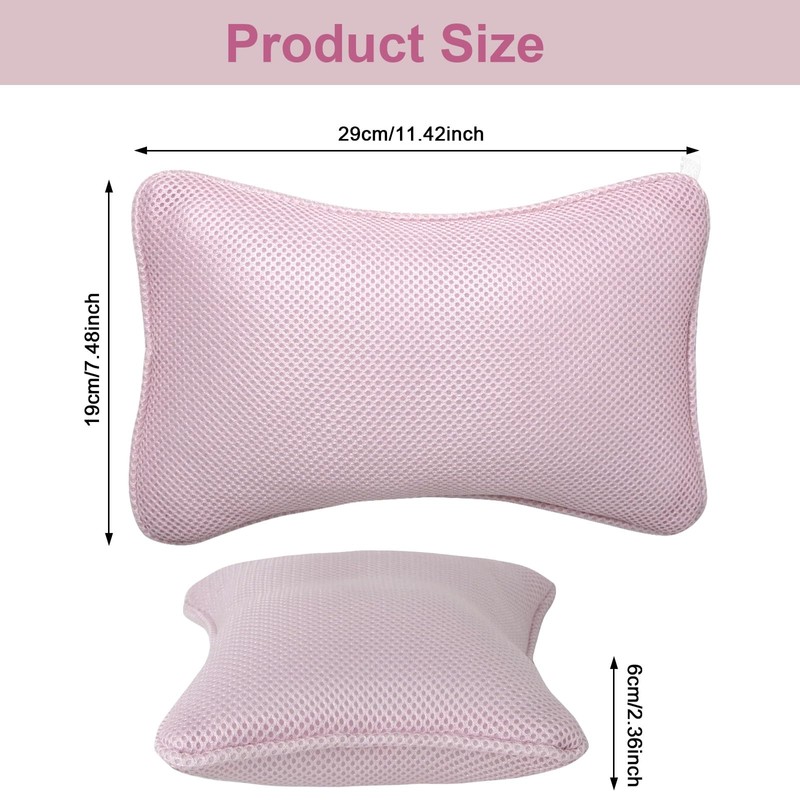 3D Bath Pillow for Bathtub - Breathable Mesh Tub Pillow