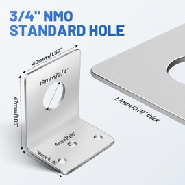 Anina L Bracket for NMO Antenna Mount 3/4 Hole Stainless Steel Bracket Compatible with Car Truck Heavy Duty L-Shaped for Mobile Radio Antennas