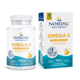 Nordic Naturals Nordic Naturals Omega-3 in Fish Gelatin, Lemon Flavor - 60 Fish Gels - 690 mg Omega-3 - Fish Oil - EPA & DHA - Immune Support, Brain & Heart Health, Optimal Wellness - Non-GMO - 30 Servings