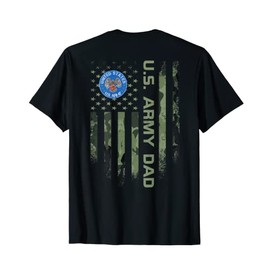 Vintage USA American Flag Proud US Army Veteran Dad Funny T-Shirt for Women Men