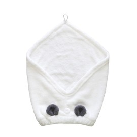 CB Japan Carari Zooey Hair Turban, Facial Cleansing, Pool, Bath, Microfiber w/ 3x Absorption Power, Panda [Head Circumference] 17.3 - 26.8 in (44 - 68 cm), Quick Absorption in Fiber Gap, Quick Dry