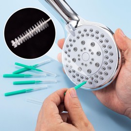 CustomyLife 15pcs Shower Head Cleaner Picks, Small Gaps Hole Anti Clogging Showerhead Cleaner Tool Green Shower Nozzle Cleaning Brush Nozzle for Household Bathroom Crevices Jewelry Cleaning